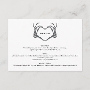 Gothic Romantic Skeleton Hand Halloween Hochzeit Begleitkarte