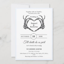 Gothic Romantic Skeleton Hand Halloween Hochzeit