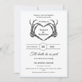 Gothic Romantic Skeleton Hand Halloween Hochzeit Einladung