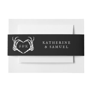 Gothic Romantic Skeleton Hand Halloween Hochzeit Einladungsbanderole