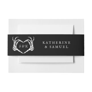 Gothic Romantic Skeleton Hand Halloween Hochzeit Einladungsbanderole