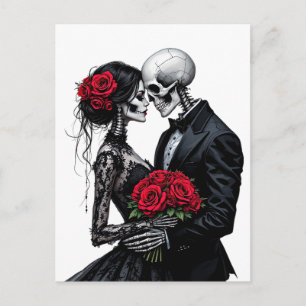 Gothic-Romantik-Liebhaber-Hochzeitskunst-Postkarte Postkarte