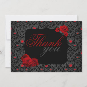 Gothic Rose Black and Red Danke Card