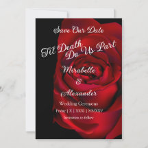 Gothic Rose Bold Moody Dark Black Red Wedding
