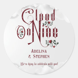Gothic Rose Cloud Nine Halloween Hochzeit Runder Aufkleber