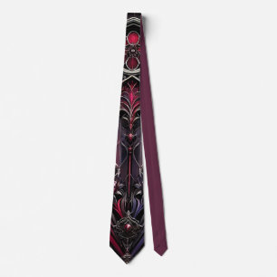 Gothic Rose Design Neck Tie Krawatte