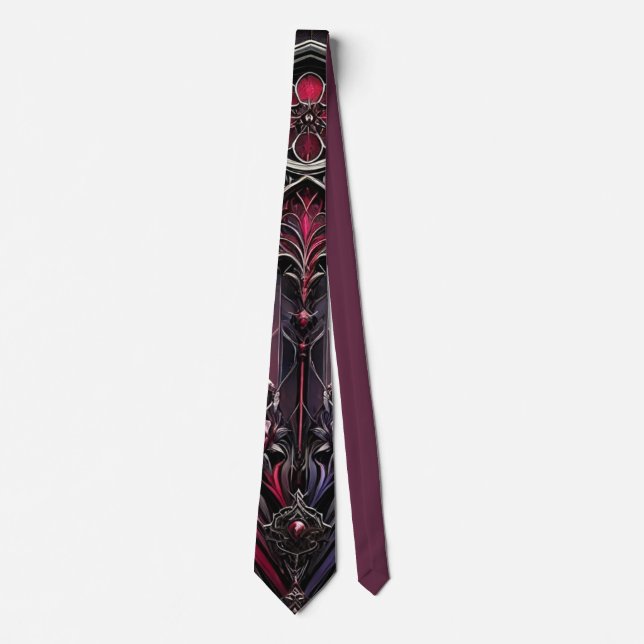 Gothic Rose Design Neck Tie Krawatte (Vorderseite)