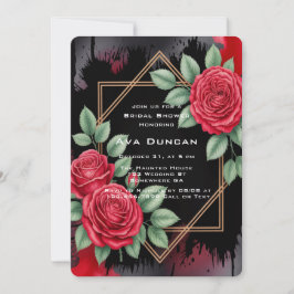 Gothic Rose Frame Brautparty Einladung