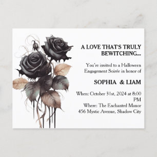 Gothic Rose Halloween Einladung zur Engagement-Par Postkarte