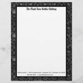 Gothic Rose in Black and Gray Briefbogen