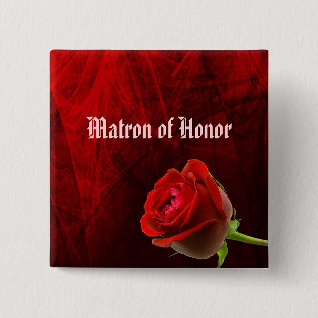 Gothic Rose Matron of Honor Button (Vorderseite)
