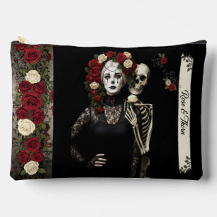 Gothic Rose Queen – Dark Romantic Art with Skeleto Zubehörtasche