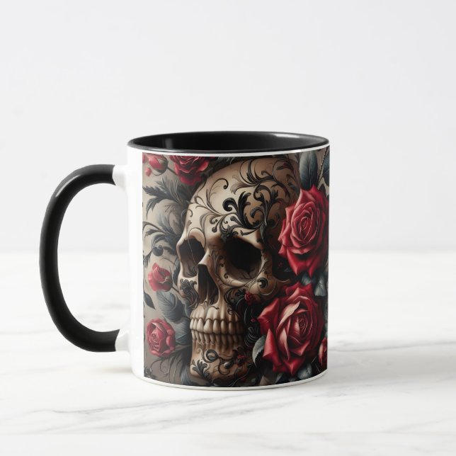 Gothic Rose Schwarz Tasse (Links)