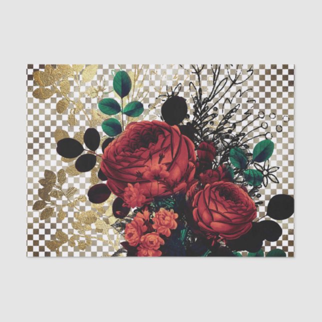 Gothic-Rose-Tissue Seidenpapier (Vorderseite)