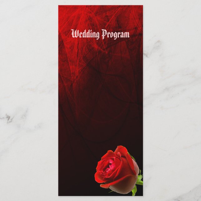 Gothic Rose Wedding Program Card Programm (Vorderseite)