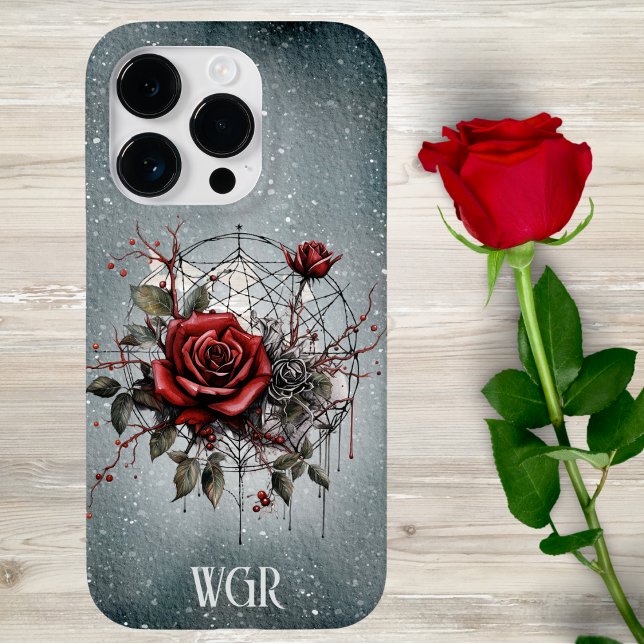 Gothic Rose Wreath Monogram Case-Mate iPhone Hülle (Von Creator hochgeladen)