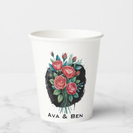 Gothic-Rosen-Hochzeitsrahmen Pappbecher