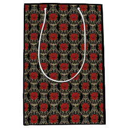 Gothic-Rosen-Muster Mittlere Geschenktüte