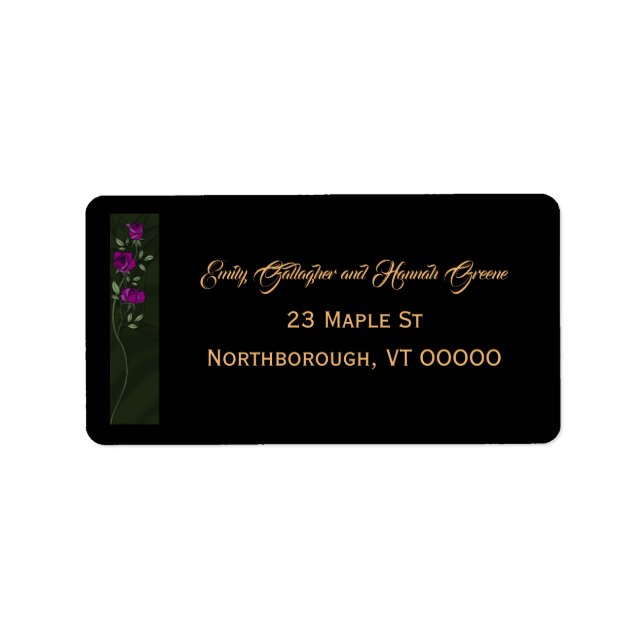 Gothic Roses Adressetiketten (Vorne)