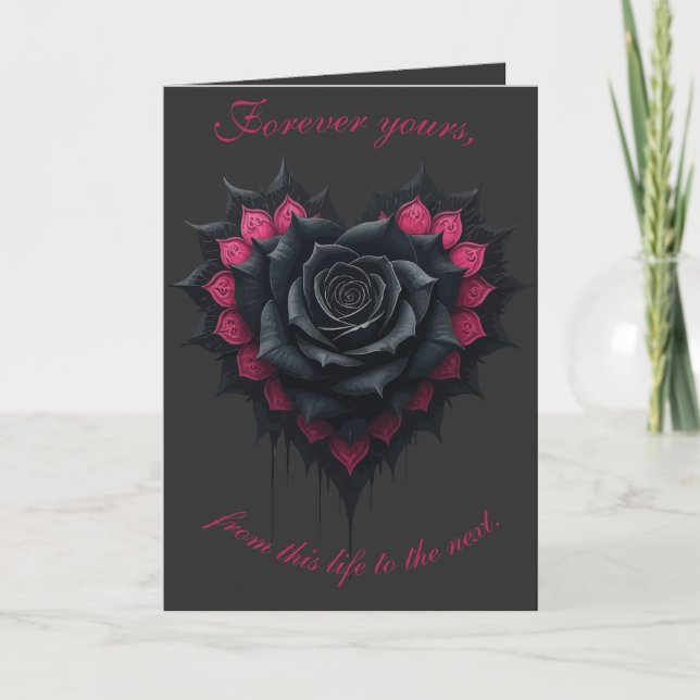 Gothic Roses Melancholic Elegance  Karte (Vorderseite)
