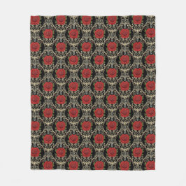 Gothic Roses Muster Fleecedecke