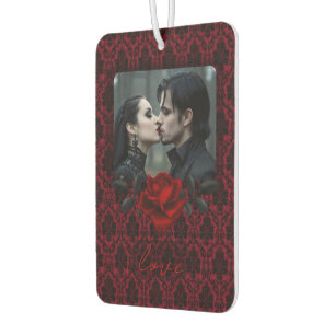 Gothic Rote Damast-Rosen-Hochzeit Autolufterfrischer
