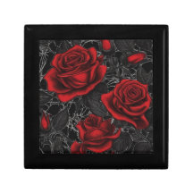 Gothic Rote Rose Holzschmuck Keepake Box