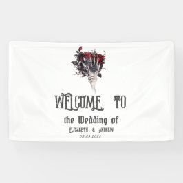 Gothic Rote Rosen Skeleton Wedding Banner