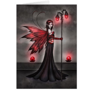 Gothic Ruby Fairy Fantasy Art Card