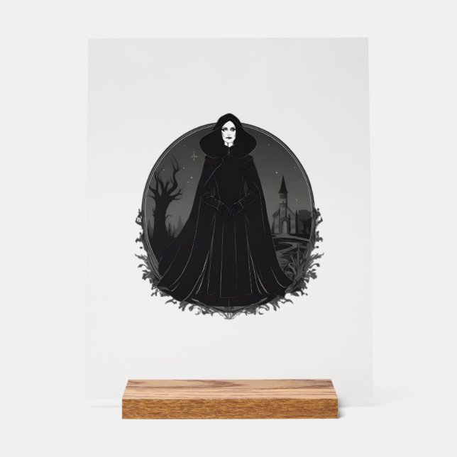 Gothic Salem Hexe um Mitternacht Acrylschild (Vorderseite)