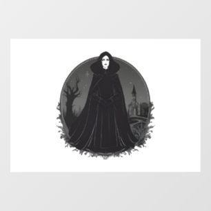 Gothic Salem Hexe um Mitternacht Fensteraufkleber