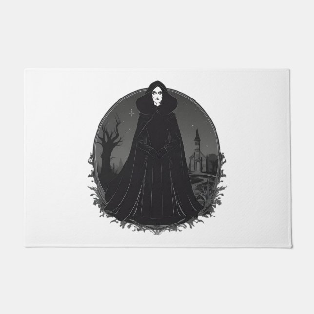 Gothic Salem Hexe um Mitternacht Fußmatte (Vorderseite)