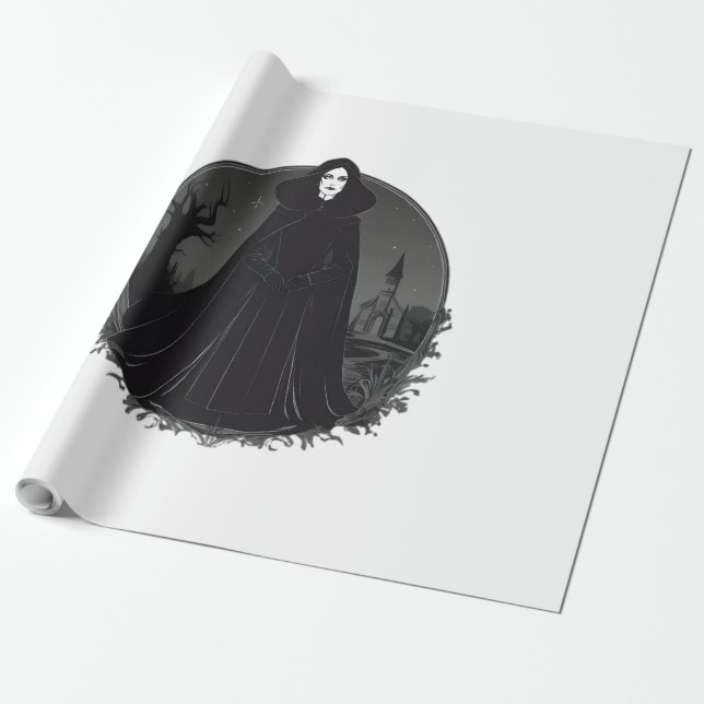 Gothic Salem Hexe um Mitternacht Geschenkpapier (Ungerollt)