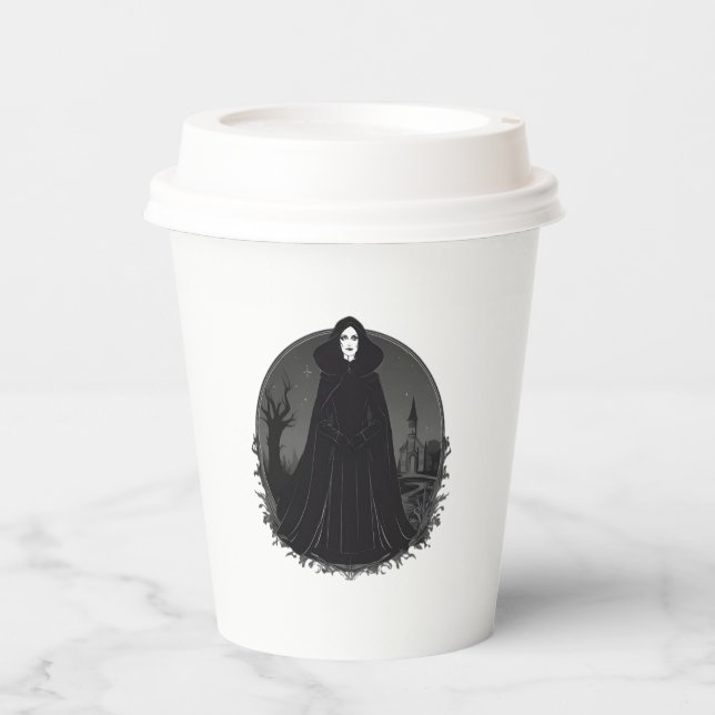 Gothic Salem Hexe um Mitternacht Pappbecher (Vorderseite)