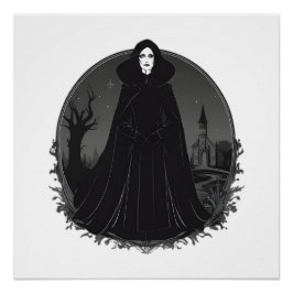 Gothic Salem Hexe um Mitternacht Poster