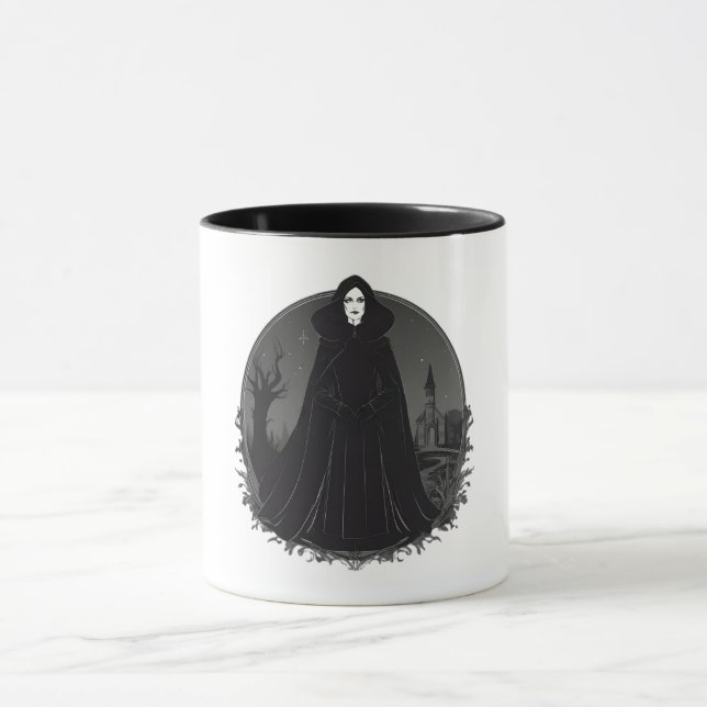 Gothic Salem Hexe um Mitternacht Tasse (Zentrum)