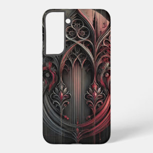 Gothic Samsung Case - Black & Red Elegance Galaxy Hülle