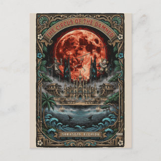 Gothic Sarasota, FL Kunst | Vintage Horror Reise Postkarte