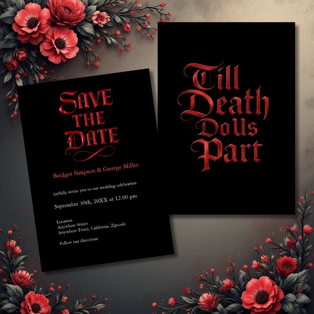 Gothic Save the Date - Bis zum Tod machen wir Teil Einladung (Von Creator hochgeladen)
