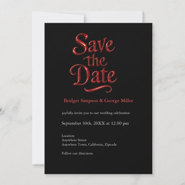 Gothic Save the Date - Bis zum Tod machen wir Teil Einladung (Vorderseite)