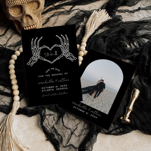 Gothic Save the Date, Black Save the Date Wedding Einladung (Von Creator hochgeladen)