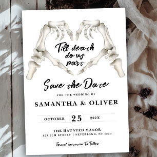 Gothic Save The Date Minimal Hochzeit Skelett-Herz