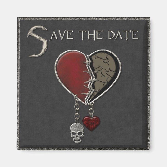 Gothic Save the Date - Square Magnet (Vorne)