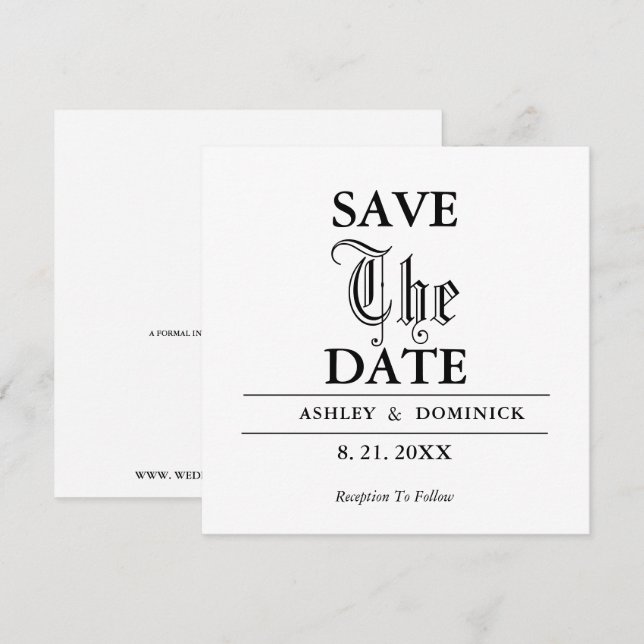 Gothic Save the Date Wedding Announcement Card (Vorne/Hinten)