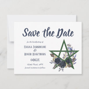 Gothic Save the Date   Wiccan Floral Handfasting