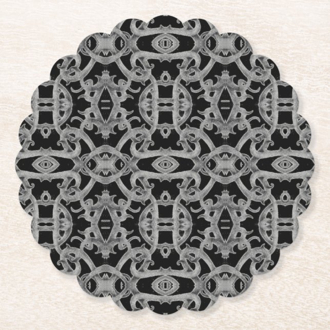 GOTHIC Scallop Round Paper Untersetzer (Vorderseite)