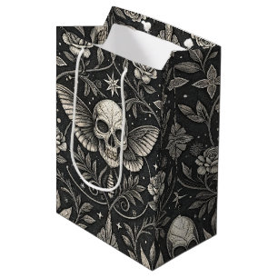 Gothic-Schädel-Blumen-Himmelsmuster (1) Mittlere Geschenktüte