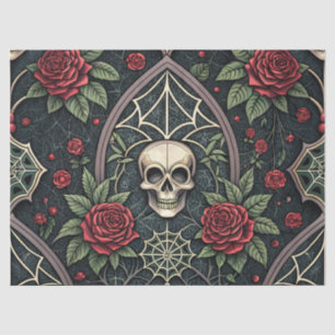 Gothic-Schädel-Blumen-Himmelsmuster (3) Seidenpapier