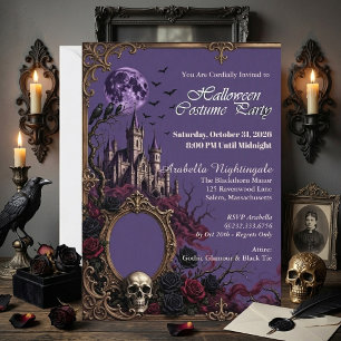 Gothic-Schädel-Gespenster-Anwesen-Vollmond-Kostümp Einladung