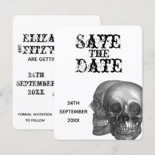 Gothic-Schädel-Hochzeit Save The Date Einladung